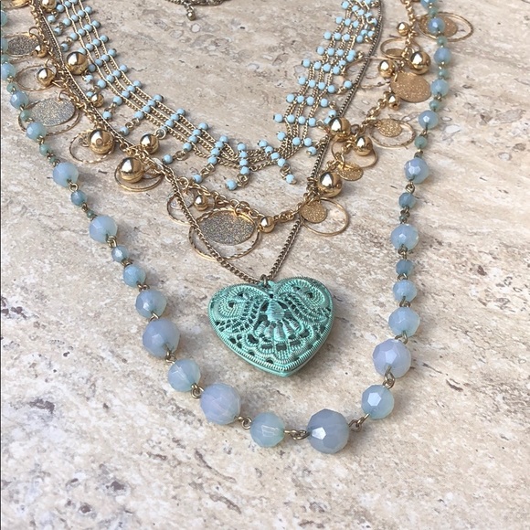 Fashion Jewelry Jewelry - 4 Layer Bohemian Gold & Jade Green Gypsy Necklaces